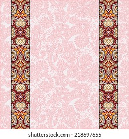 lace border stripe in ornate floral background, vector illustration