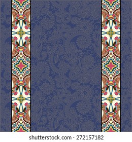 lace border stripe in ornate floral background, vector illustration on dirty dark blue