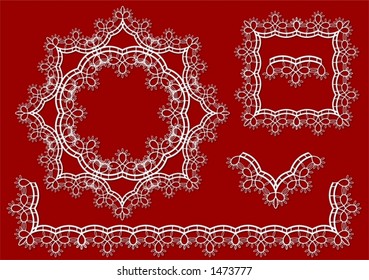 Lace border in various shapes. Every part is selectable so you can create your own borders.