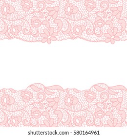 Lace border. Vector illustration. Lacy vintage elegant trim.