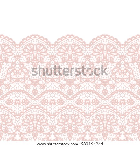 Lace border. Vector illustration. Lacy vintage elegant trim.