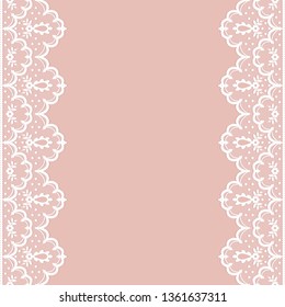 lace borders with floral pattern on a pink background