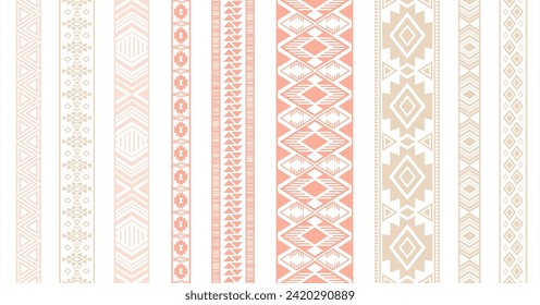 Lace borders vector set. Fashion cloth edge ornaments isolated. Sewn ribbon edging. Ukrainian folk patterns. Wedding dress trim ornaments. Delicate tapes. Craft elements.