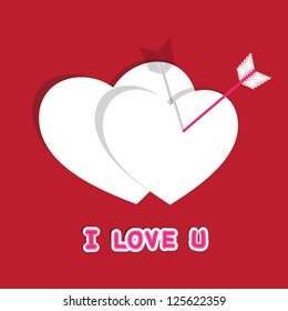 Lace bow arrow heart. For Valentine's Day. Illustration.