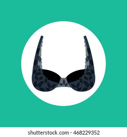 Lace bra vector illustration on the white background. Lingerie. Vector illustration