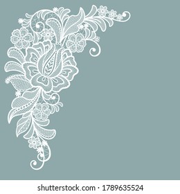 Lace card, floral frame.Romantic invitation