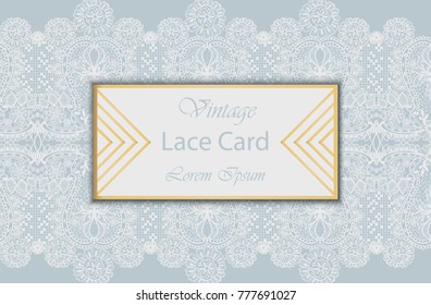 Lace card Vector. Delicate handmade ornament vintage retro styles