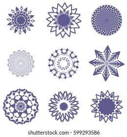 Lace classic calligraphy copperplate circle logo, pattern