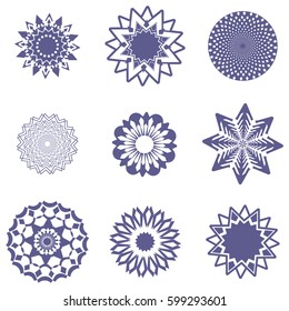 Lace classic calligraphy copperplate circle logo, pattern