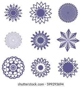 Lace classic calligraphy copperplate circle logo, pattern