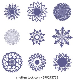 Lace classic calligraphy copperplate circle logo, pattern