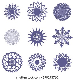 Lace classic calligraphy copperplate circle logo, pattern