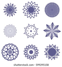 Lace classic calligraphy copperplate circle logo, pattern