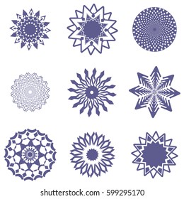 Lace classic calligraphy copperplate circle logo, pattern