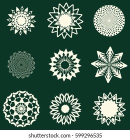 Lace classic calligraphy copperplate circle logo, pattern