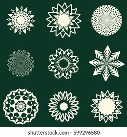 Lace classic calligraphy copperplate circle logo, pattern