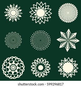 Lace classic calligraphy copperplate circle logo, pattern
