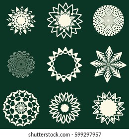 Lace classic calligraphy copperplate circle logo, pattern