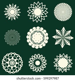 Lace classic calligraphy copperplate circle logo, pattern
