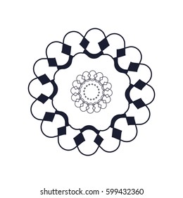 Lace classic calligraphy copperplate circle logo, pattern
