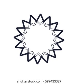 Lace classic calligraphy copperplate circle logo, pattern
