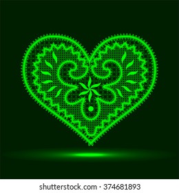 Lace color heart. On Valentine's Day