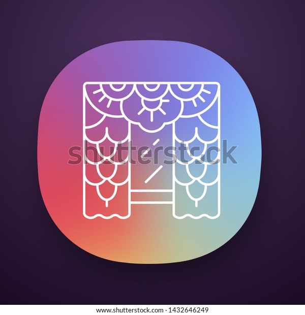 Lace Curtains App Icon House Interior Stock Vector Royalty Free