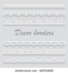 Lace decor borders for vector design