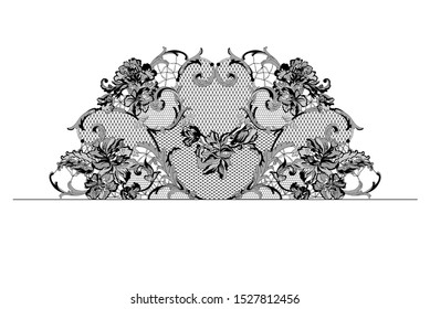 lace decorative elements. frame pattern.