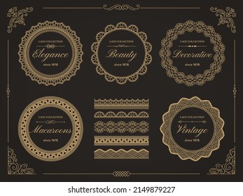 Lace decorative frame and line collection.