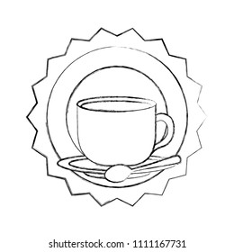 lace with delicious coffee cup isolated icon