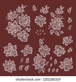 Lace design elements clip arts