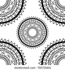 Lace Doily Circle Decorative Design Seamless Pattern Vector