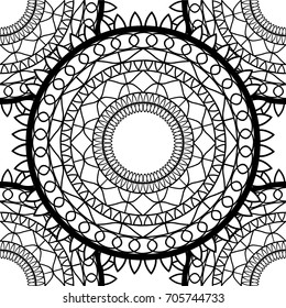Lace Doily Circle Decorative Design Seamless Pattern Vector