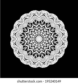 Lace / Doily design element, wedding pattern, embroidery elements, vector illustration
