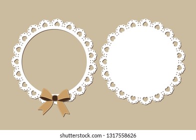 Lace Doily and Frame Design, Decorative Invitation Card and Place Mat, Paper Cut Out Design
