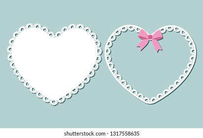 Lace Doily and Frame Design, Decorative Invitation Card and Place Mat, Paper Cut Out Design
