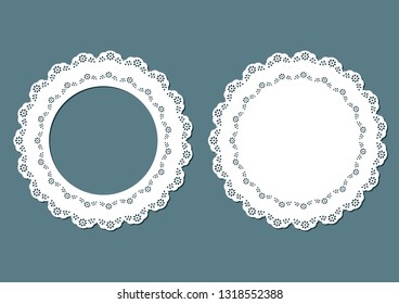 Lace Doily and Frame Design, Decorative Invitation Card and Place Mat, Paper Cut Out Design