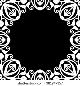 Lace / Doily frame hand made cutout, wedding decor, design element, vector illustration