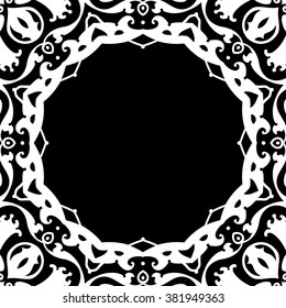 Lace / Doily frame hand made cutout, wedding decor, design element, vector illustration
