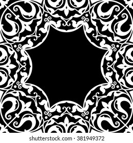 Lace / Doily frame hand made cutout, wedding decor, design element, vector illustration