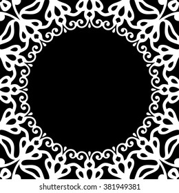 Lace / Doily frame hand made cutout, wedding decor, design element, vector illustration