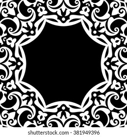 Lace / Doily frame hand made cutout, wedding decor, design element, vector illustration