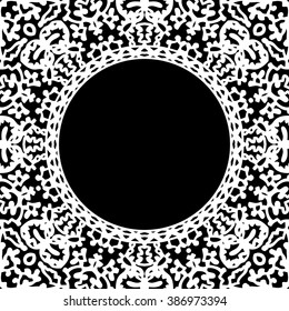 Lace / Doily frame hand made cutout, wedding decor, design element, vector illustration