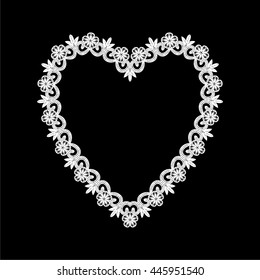 Lace / Doily frame, hand made cutout, wedding decor, design element, vector illustration
