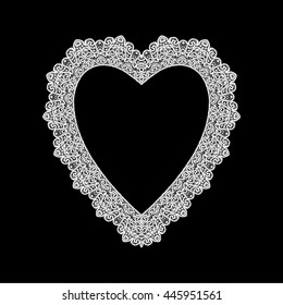 Lace / Doily frame, hand made cutout, wedding decor, design element, vector illustration