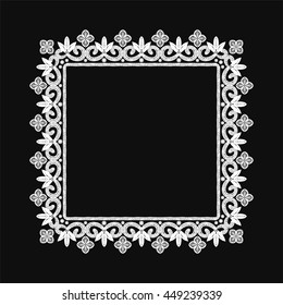 Lace / Doily frame, hand made cutout, wedding decor, design element, vector illustration