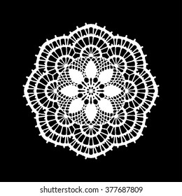 Lace / Doily, Hand Made Cutout, Wedding Decor, Design Element, Vector Illustration