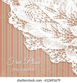 lace doily on stripe background
