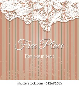 lace doily on stripe background